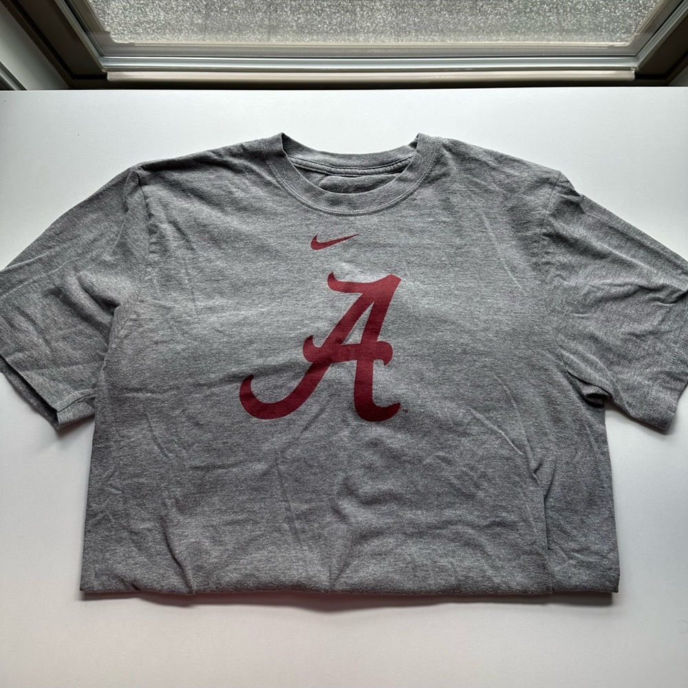 Nike Alabama gray tshirt with Crimson A logo